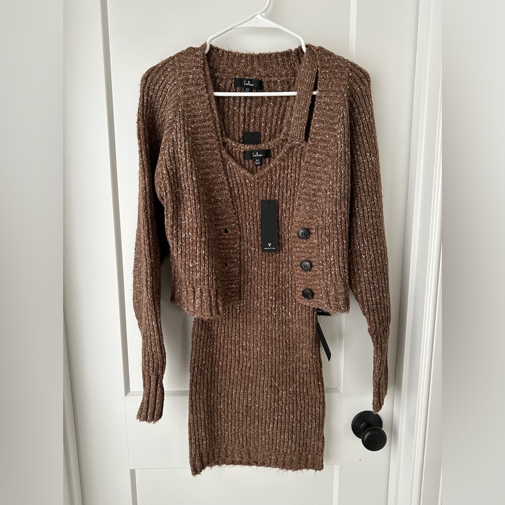 Sweater dress two piece set